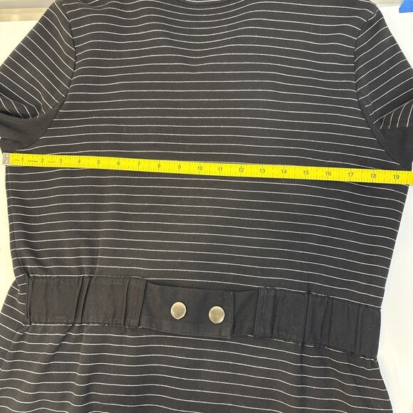 CABI Black White Stripe Metal Zip Modern Casual Minimalist Tailored Jacket M - Picture 12 of 14